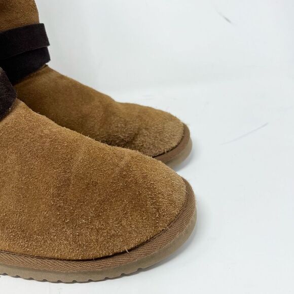 UGG Koolaburra Rozalia Tall Winter Boots Womens 8 Belted Suede Plush Foot Gear - Picture 3 of 10